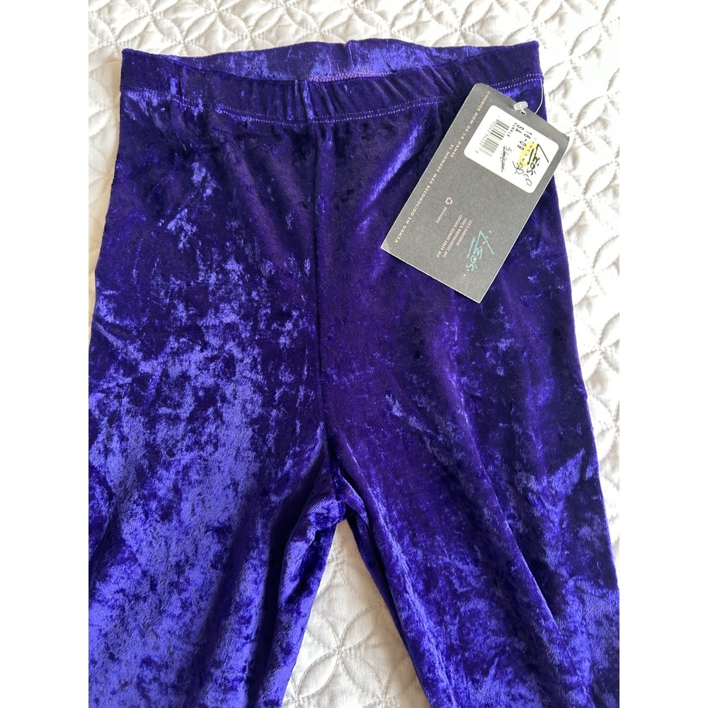 Leos Dancewear Purple Crushed Velvet Vintage Leggings Womens Small Made in USA - Picture 4 of 7
